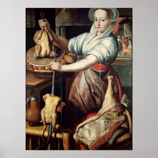 Martha Vorbereitung Abendessen für Jesus Poster (Vorne)