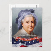 Martha Washington, First Lady der USA Postkarte (Vorne/Hinten)