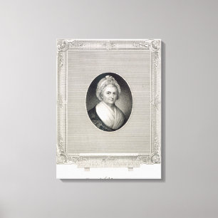 Martha Washington, graviert von James Barton Leinwanddruck