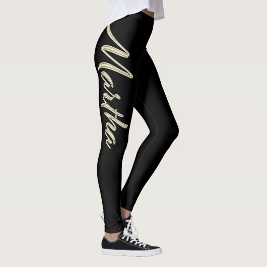 Martha white gold Handwriting Hose Leggings (Rechts)
