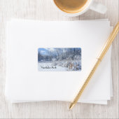 Marthaler Park Frozen Pond and Trees Adressaufkleber (Insitu)