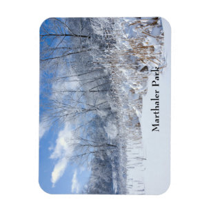Marthaler Park Frozen Pond and Trees Magnet