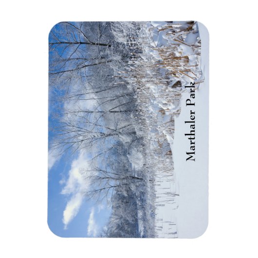 Marthaler Park Frozen Pond and Trees Magnet (Vertikal)