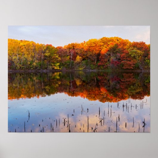Marthaler Park Herbst- und Teichreflektionen Poster (Vorne)
