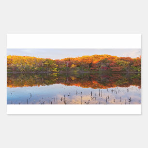 Marthaler Park Herbst- und Teichreflektionen Rechteckiger Aufkleber
