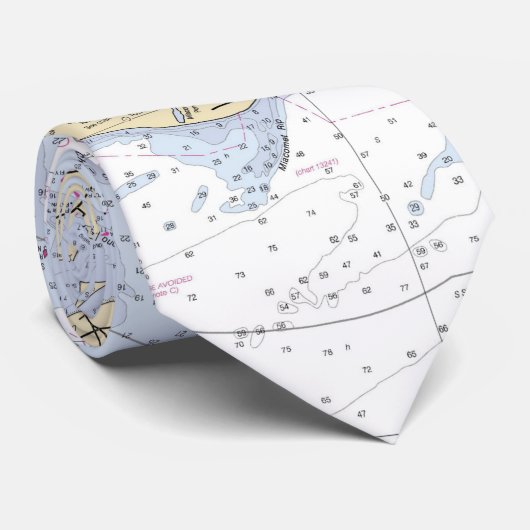 Martha's Vineyard Authentic Nautical Chart Krawatte (Gerollt)