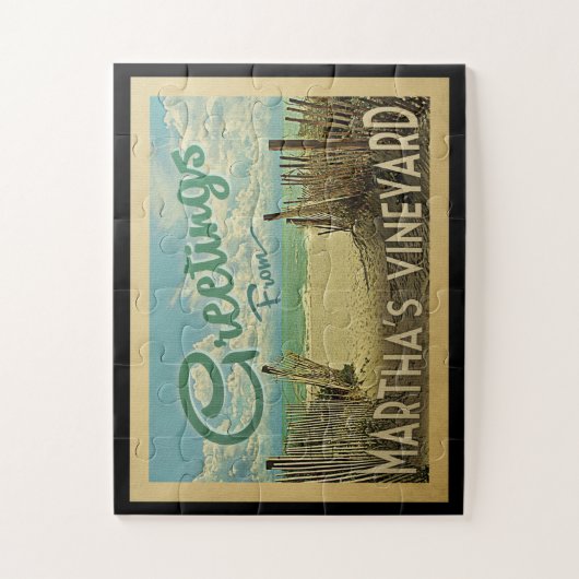 Martha's Vineyard Beach Vintage Puzzle (Vertikal)