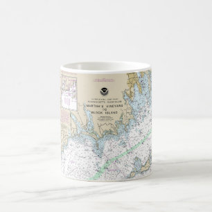 Martha's Vineyard blockiert Island Nautical Chart Kaffeetasse