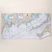 Martha's Vineyard blockiert Island Nautical Chart Strandtuch (Vorderseite)