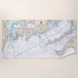Martha's Vineyard blockiert Island Nautical Chart Strandtuch