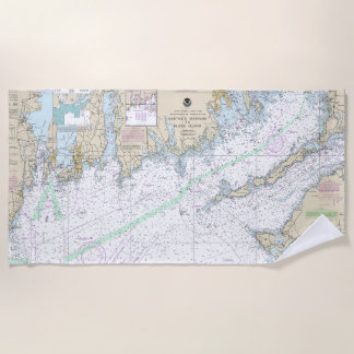 Martha's Vineyard blockiert Island Nautical Chart Strandtuch
