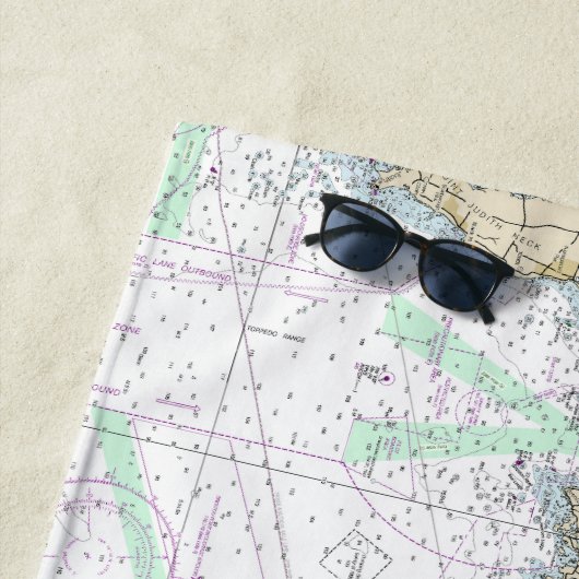 Martha's Vineyard blockiert Island Nautical Chart Strandtuch (Beispiel)