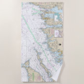 Martha's Vineyard blockiert Island Nautical Chart Strandtuch (Vorderseite)