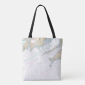 Martha's Vineyard blockiert Island Nautical Chart Tasche (Rückseite)