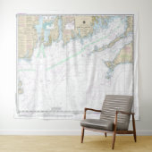 Martha's Vineyard blockiert Island Nautical Chart Wandteppich (Beispiel (Horizontal))