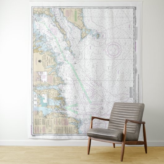 Martha's Vineyard blockiert Island Nautical Chart Wandteppich (Beispiel)