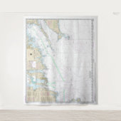 Martha's Vineyard blockiert Island Nautical Chart Wandteppich (Vorderseite)