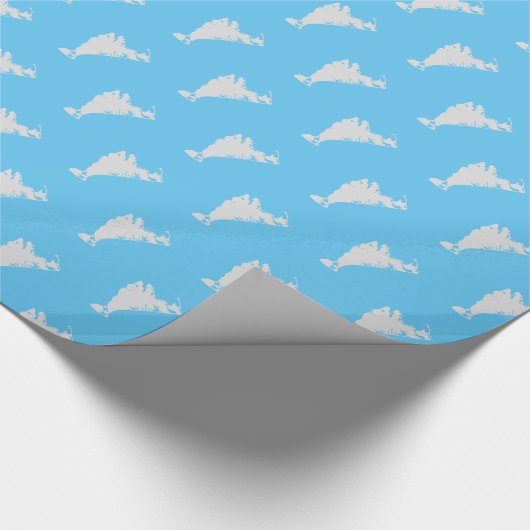 Martha's Vineyard Blue and Gray Map Geschenkpapier (Ecke)