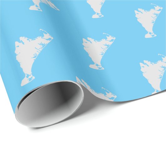 Martha's Vineyard Blue and Gray Map Geschenkpapier (Rolleneckpunkt)
