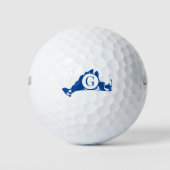 Martha's Vineyard Blue Monogram Golfball (Vorderseite)