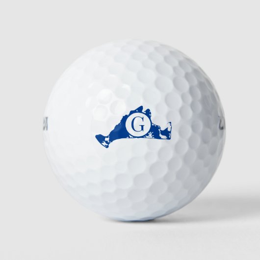 Martha's Vineyard Blue Monogram Golfball (Vorderseite)