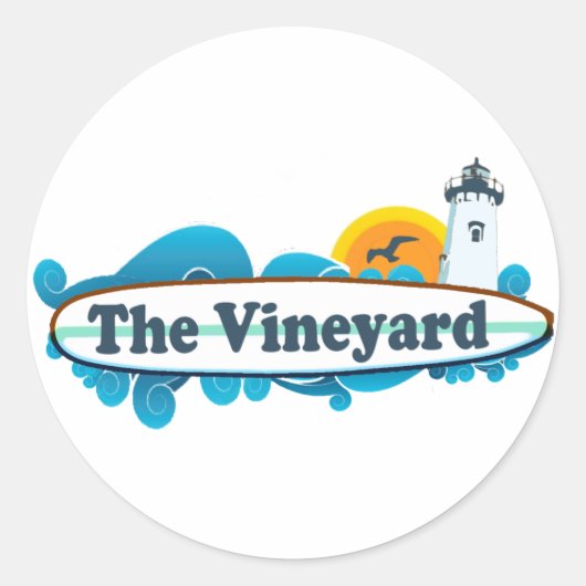 Martha's Vineyard-"Brandungs-" Entwurf Runder Aufkleber (Vorderseite)