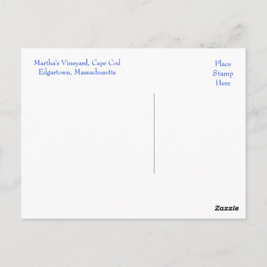 Martha's Vineyard Cape Cod, Edgartown MA Post Card Postkarte (Rückseite)