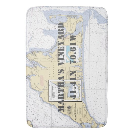 Martha's Vineyard Chart Badematte (Vorderseite Vertikal)