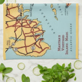 Martha's Vineyard Coast Map  Geschirrtuch (Gefaltet)