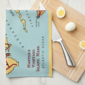 Martha's Vineyard Coast Map  Geschirrtuch (Viertel Falte)