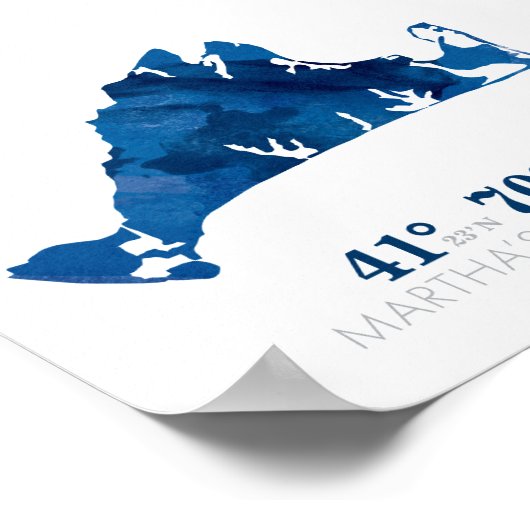 Martha's Vineyard Coordinates Poster (Ecke)