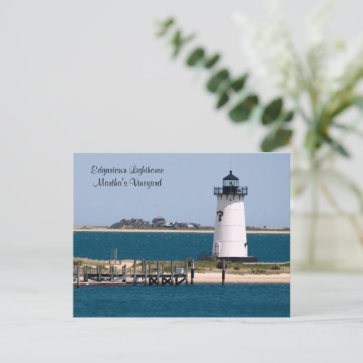 Martha's Vineyard, Edgartown Lighthouse Post Card Postkarte (Stehend Vorderseite)