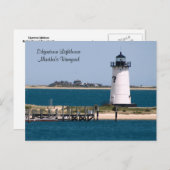 Martha's Vineyard, Edgartown Lighthouse Post Card Postkarte (Vorne/Hinten)