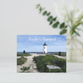 Martha's Vineyard Edgartown Lighthouse Post Card Postkarte (Stehend Vorderseite)