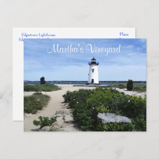 Martha's Vineyard Edgartown Lighthouse Post Card Postkarte (Vorne/Hinten)