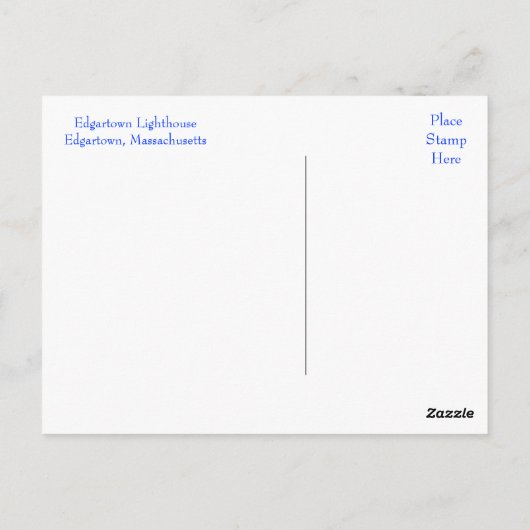 Martha's Vineyard Edgartown Lighthouse Post Card Postkarte (Rückseite)