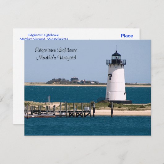 Martha's Vineyard, Edgartown Lighthouse Post Card Postkarte (Vorne/Hinten)