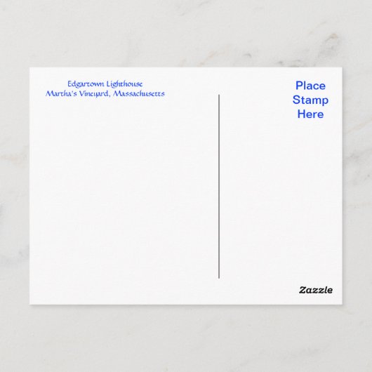 Martha's Vineyard, Edgartown Lighthouse Post Card Postkarte (Rückseite)