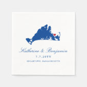 Martha's Vineyard Edgartown Navy Wedding Napkin Serviette (Vorderseite)
