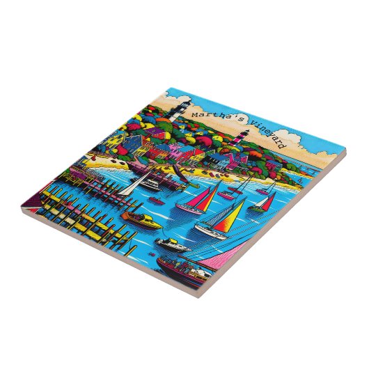 Martha's Vineyard | Farbige Abstrakte Kunst Fliese (Seite)