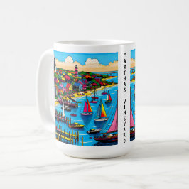 Martha's Vineyard | Farbige Abstrakte Kunst Kaffeetasse