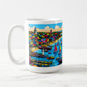 Martha's Vineyard | Farbige Abstrakte Kunst Kaffeetasse (Links)
