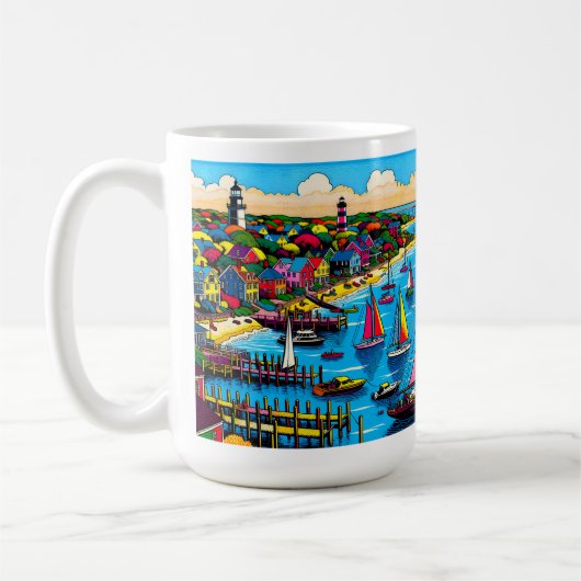 Martha's Vineyard | Farbige Abstrakte Kunst Kaffeetasse (Links)