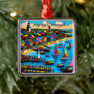 Martha's Vineyard Farbige Abstrakte Kunst Ornament Aus Metall
