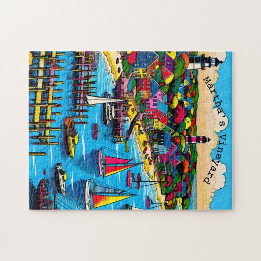 Martha's Vineyard | Farbige Abstrakte Kunst Puzzle (Horizontal)