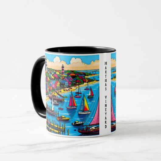 Martha's Vineyard | Farbige Abstrakte Kunst Tasse (Vorderseite Links)