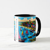 Martha's Vineyard | Farbige Abstrakte Kunst Tasse (VorderseiteRechts)