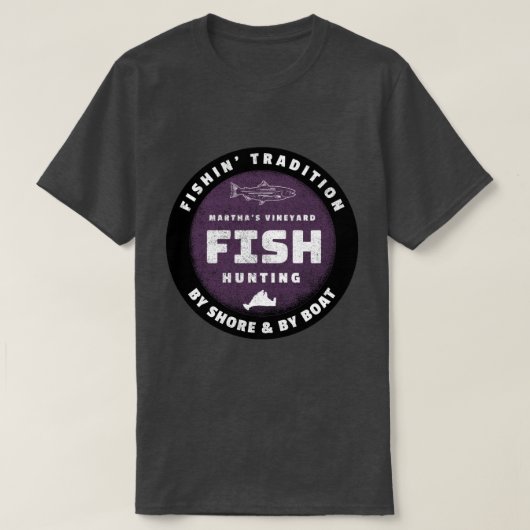 Martha's Vineyard Fishing T-Shirt - Lila Logo (Design vorne)