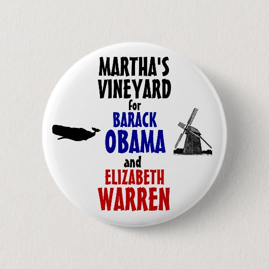 Martha's Vineyard für Obama und Waren 2012 Button (Vorderseite)