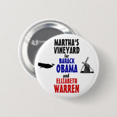 Martha's Vineyard für Obama und Waren 2012 Button (Vorne & Hinten)
